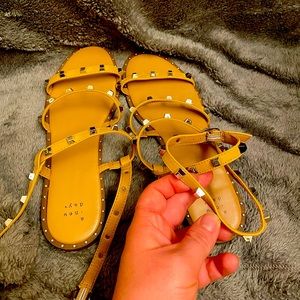 Tan women’s gladiator sandals with studs size 8.5